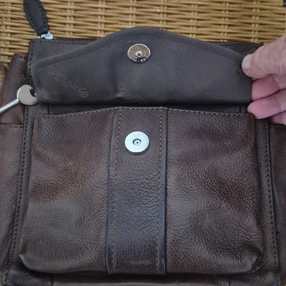 Vintage Fossil Brown Pebbled Leather Morgan Crossbody Purse Gently Loved - Picture 8 of 16